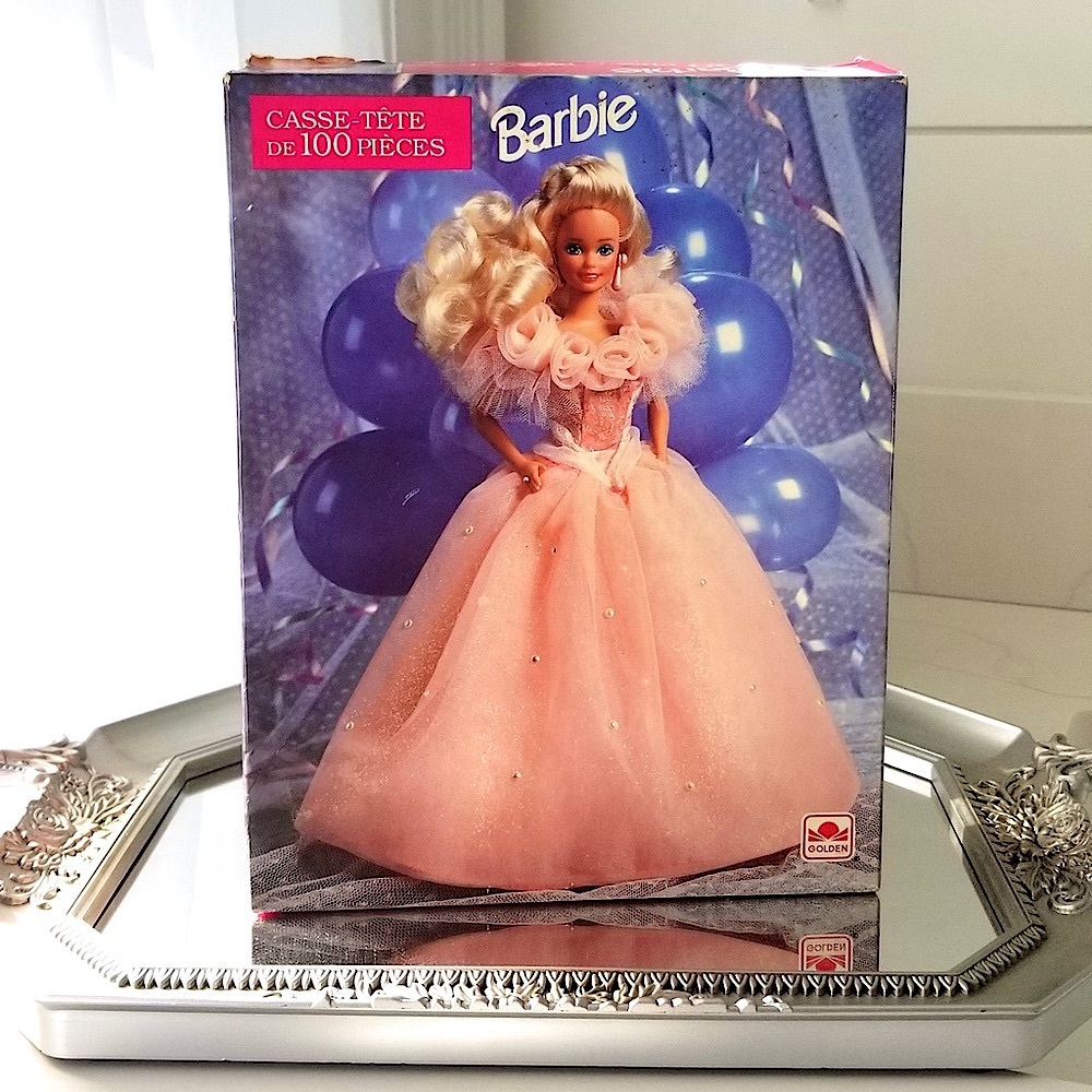 Vintage 1992 Barbie 100pc Puzzle Birthday Suprise Collector Rare